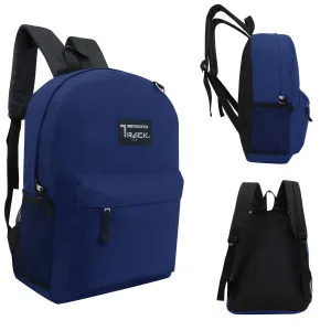 17" Kids Wholesale Backpacks In Navy - Wholesale Case of 24 Bookbags