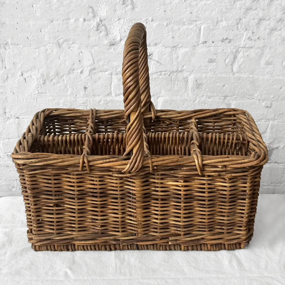 19th Century French Wicker Bottle Basket