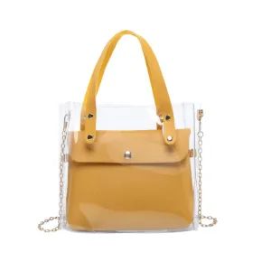 2019 Leather Transparent PVC Mini Shoulder Bag