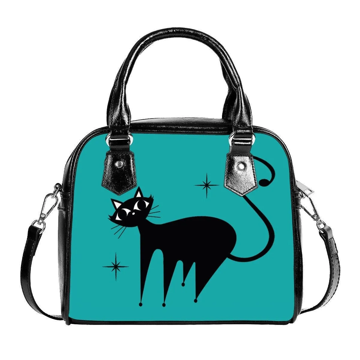 50s Retro Cat Handbag, Retro Bag, Retro Handbag, Cat Purse, Turquoise Handbag,  Women's Bags, Women's Purse, Cat Handbag, Small Handbag