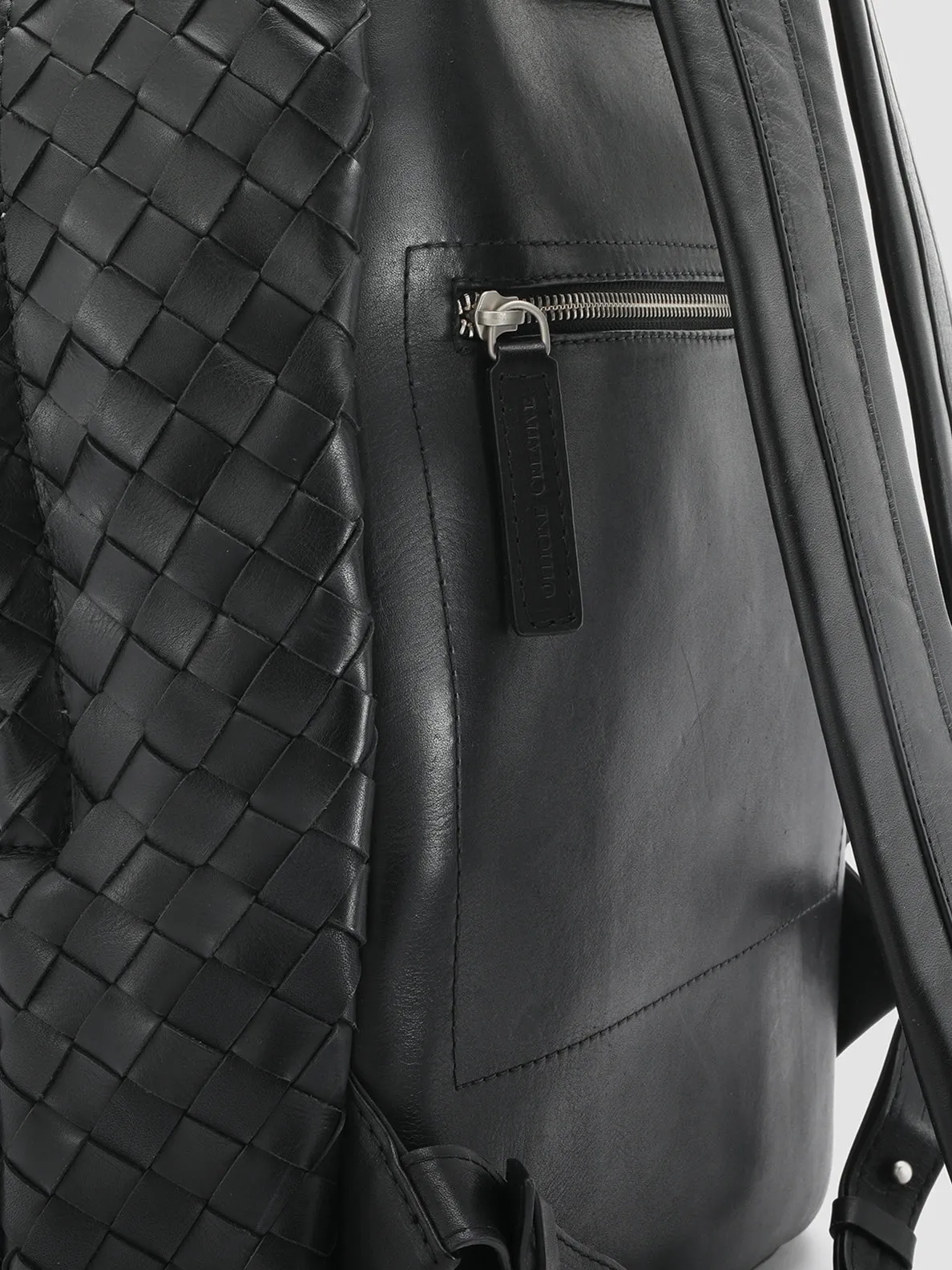 ARMOR 04 - Black Woven Leather Backpack