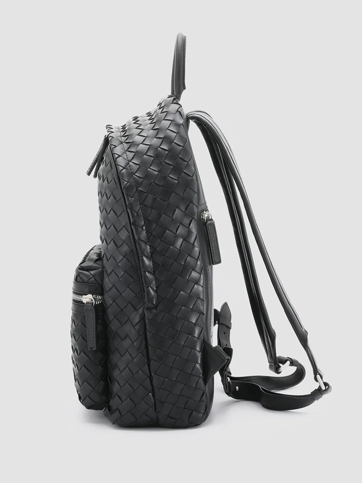 ARMOR 04 - Black Woven Leather Backpack