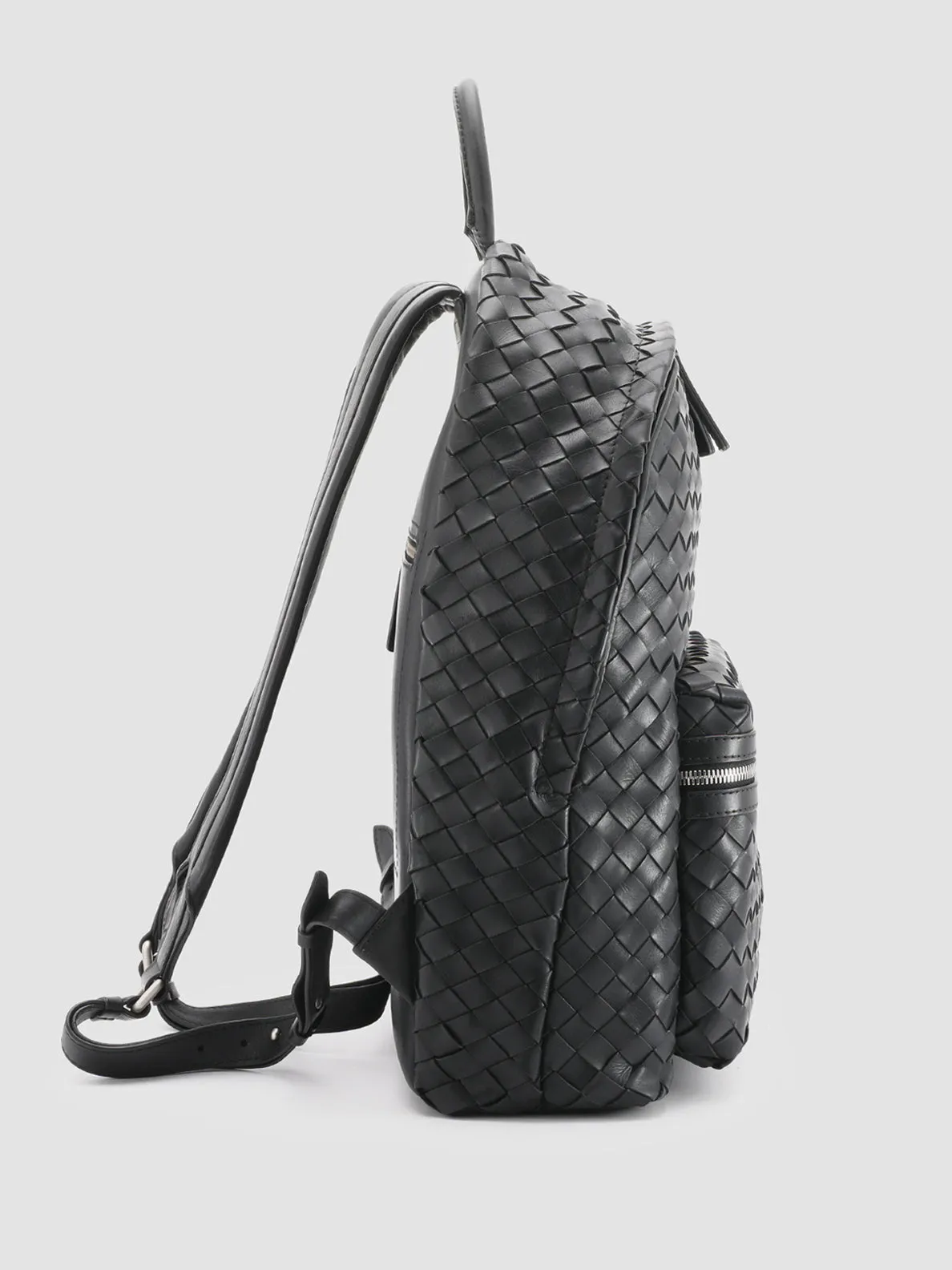 ARMOR 04 - Black Woven Leather Backpack