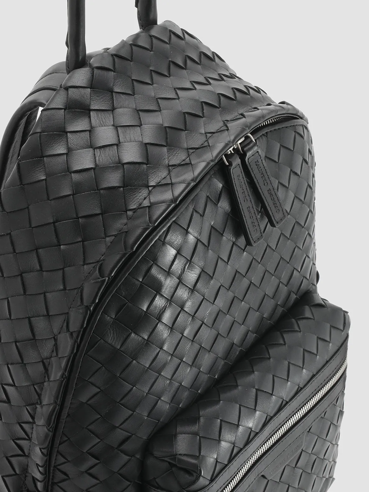 ARMOR 04 - Black Woven Leather Backpack