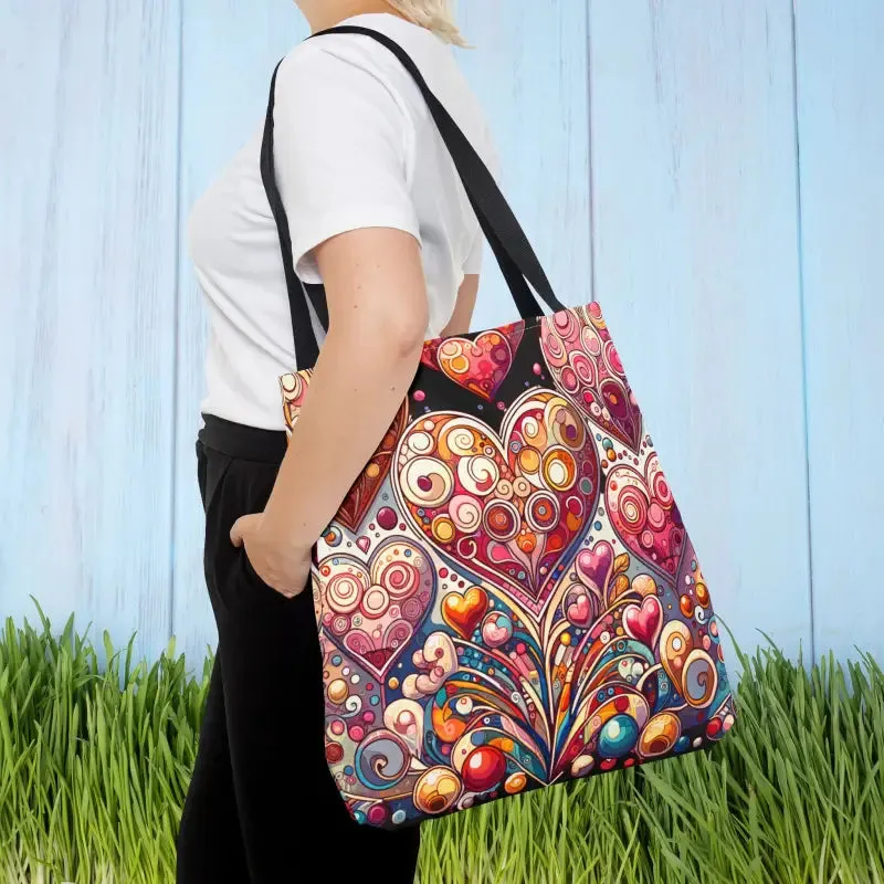 Artful hearts, AOP Tote Bag