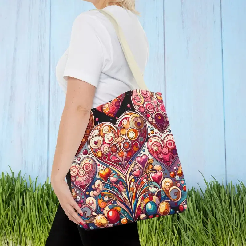 Artful hearts, AOP Tote Bag