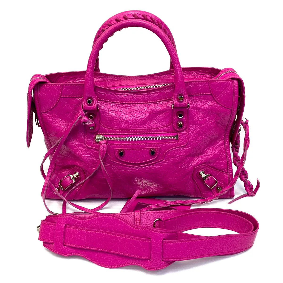 Balenciaga Motorcycle Small City Fuscia