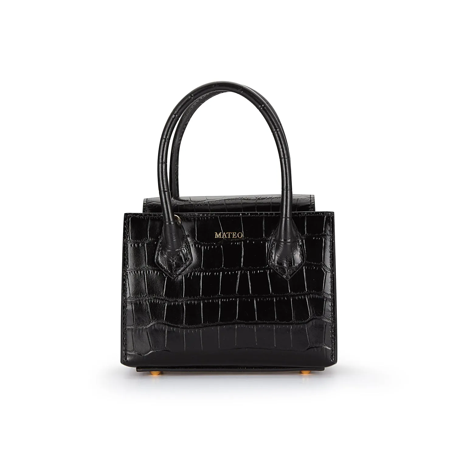 Black Croc Diana Bag