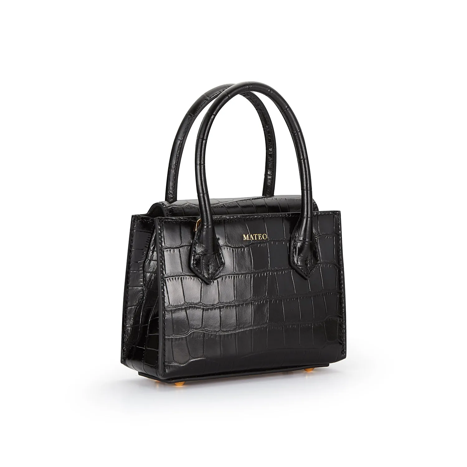 Black Croc Diana Bag