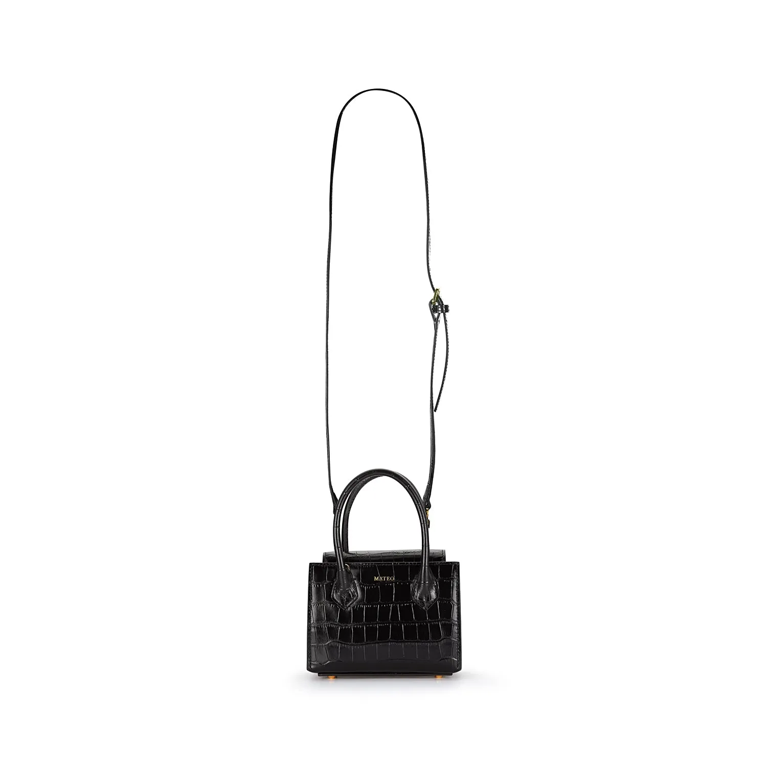 Black Croc Diana Bag