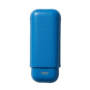 Bosquet Smooth Capri Blue Leather Cigar Case