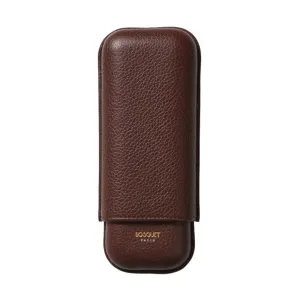 Bosquet Smooth Dark Brown Leather Cigar Case