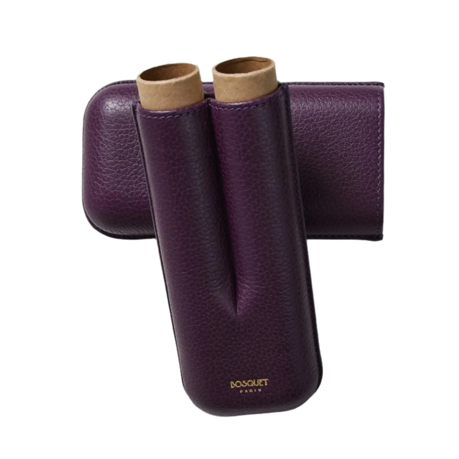 Bosquet Smooth Purple Leather Cigar Case