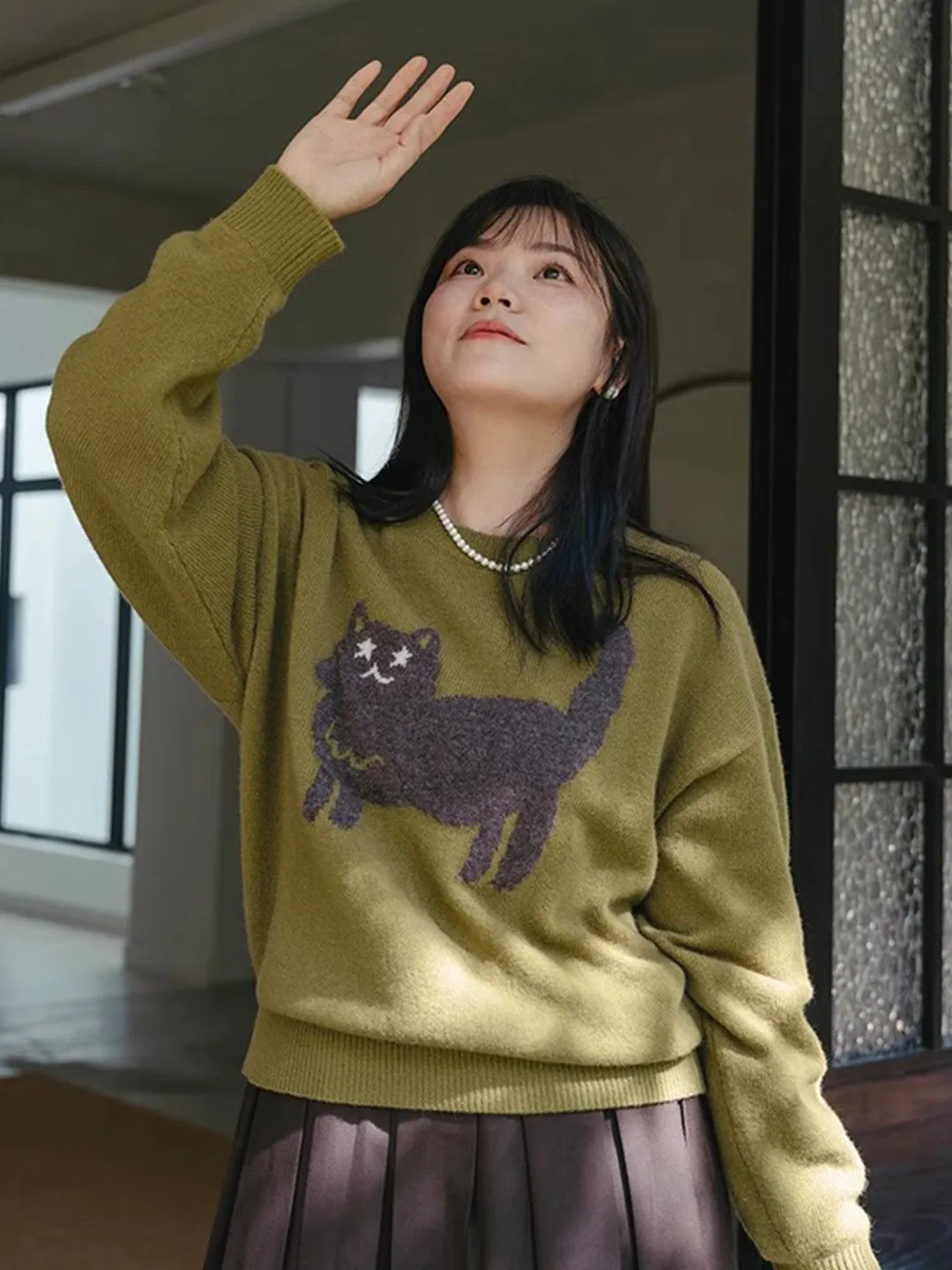 Chowxiaodou 100% Wool Knit Sweater