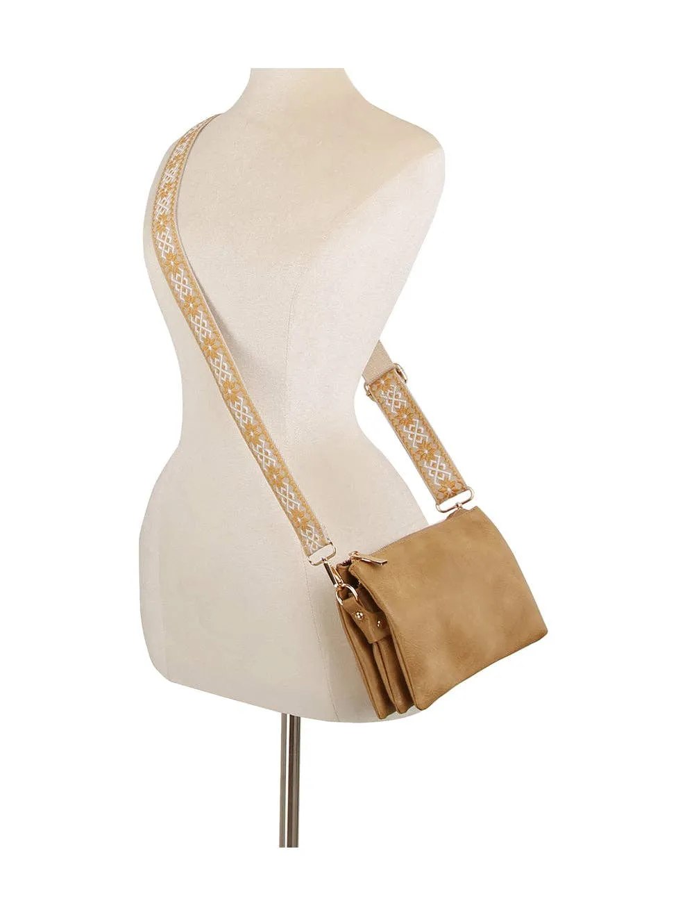 Classic daily leather crossbody with guitar strap