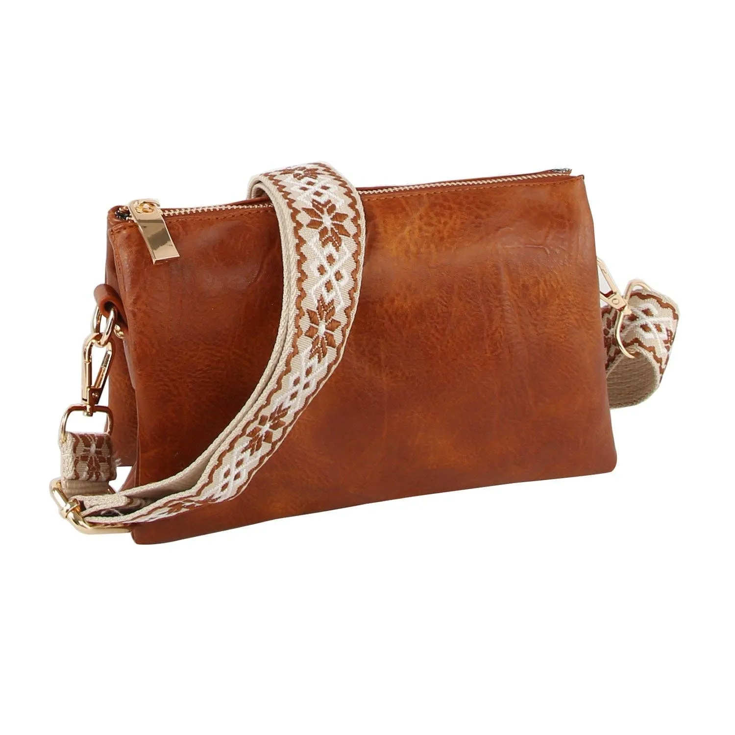 Classic daily leather crossbody with guitar strap