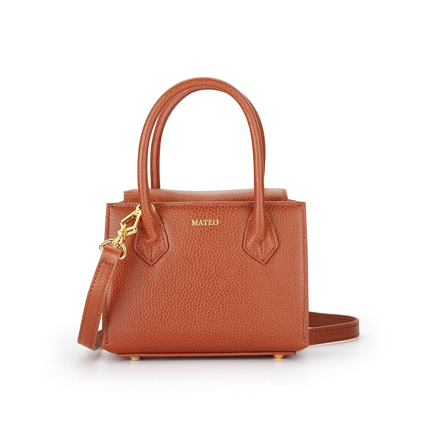 Cognac Pebbled Leather Diana Bag