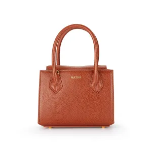 Cognac Pebbled Leather Diana Bag