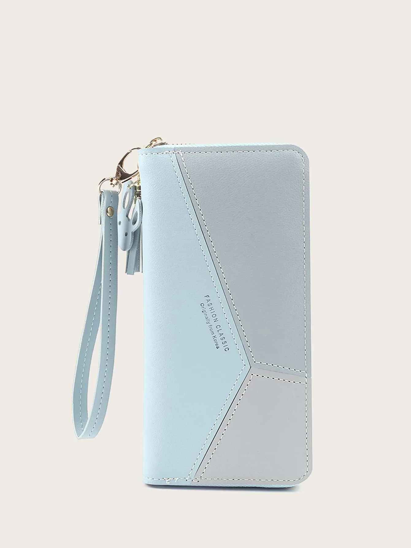 Colorblock Purse With Wristlet