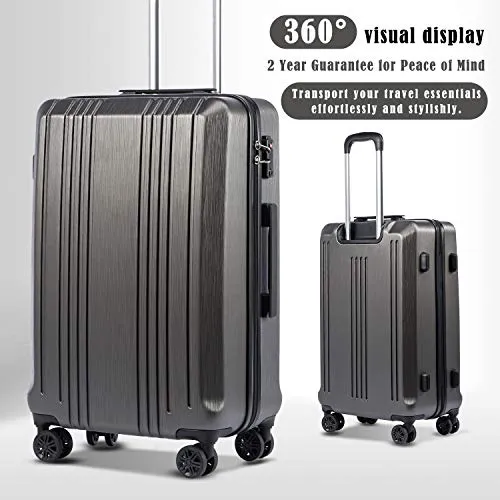 Coolife Luggage Expandable Suitcase PC ABS 3 Piece Set with TSA Lock