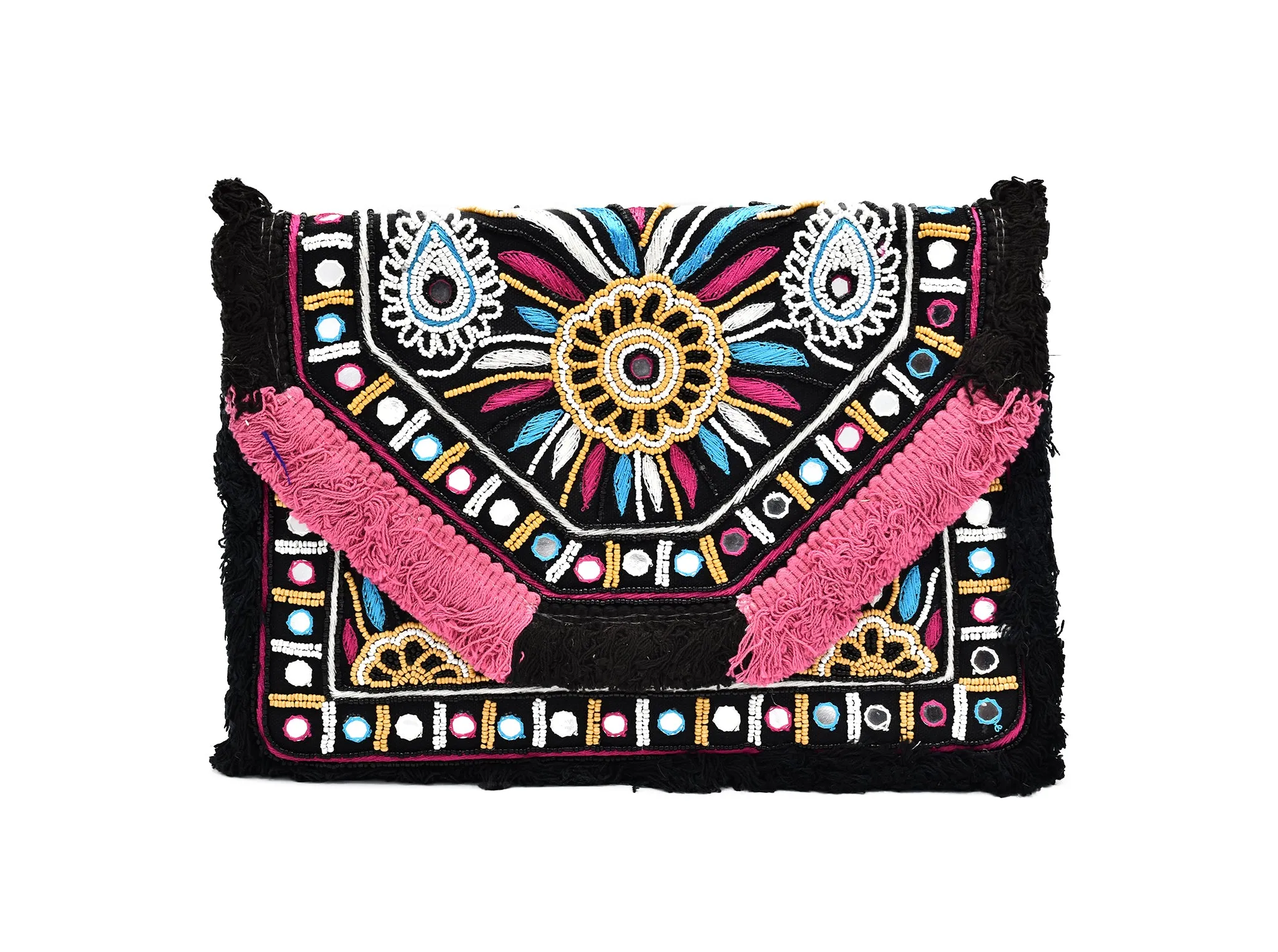 Delilah Boho Embroidered Fringe Bag