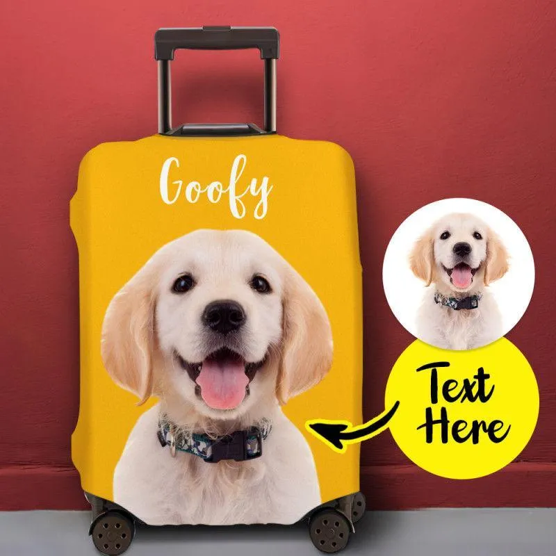 Engraved Photo Luggage Cover Suitcase Protector Lovely Dog