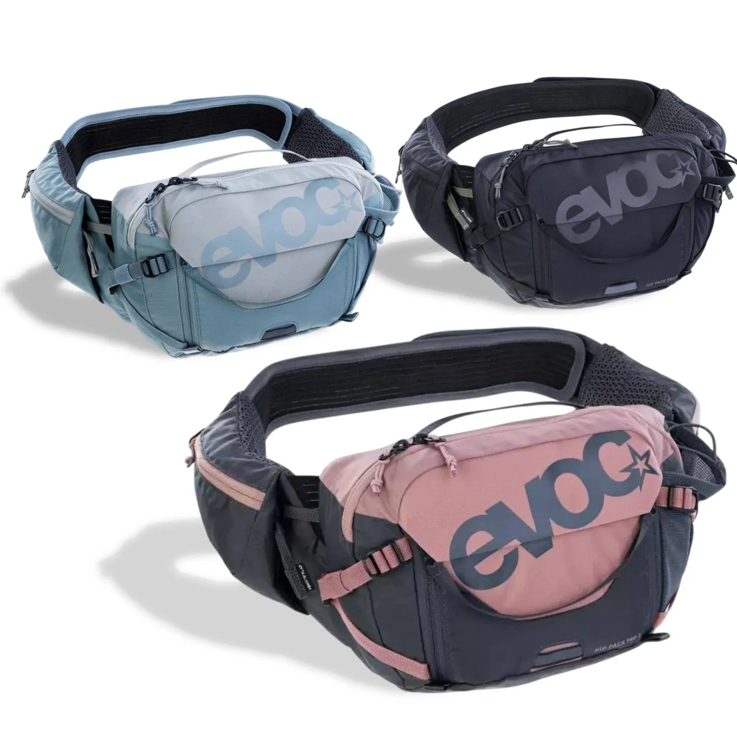 EVOC Hip Pack Pro 3L Hydration Bag Ventilated Hydration Pack with Adjustable Fit for Comfort