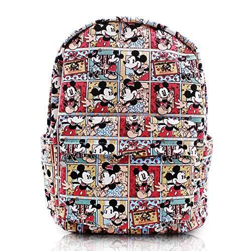 Finex Mickey & Minnie Mouse Comic Backpack - Multi-Comic Design, Versatile Organizer