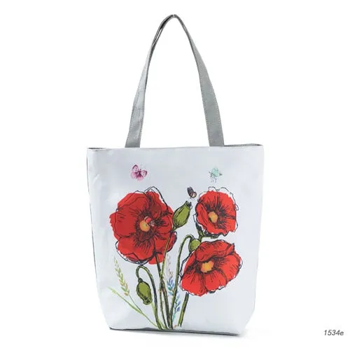 Flower & Butterfly Print Women Shoulder Bag