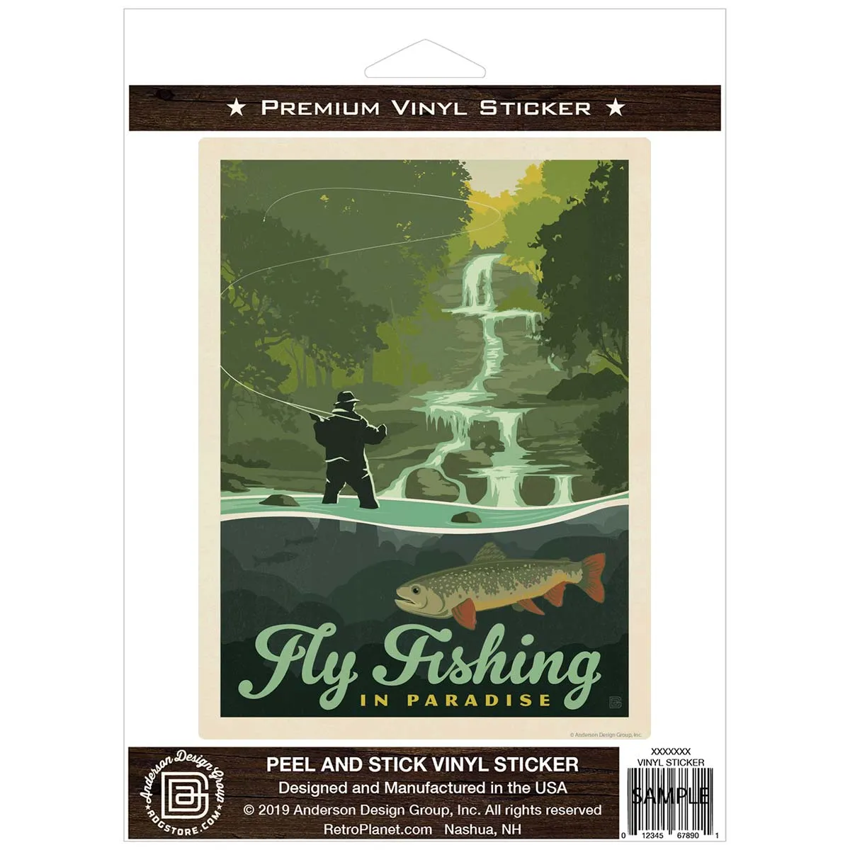 Fly Fishing Paradise Vinyl Sticker