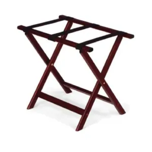 Forbes Industries 934-WA 24" Hardwood Luggage Rack, Walnut Finish, With Brown Poly Straps