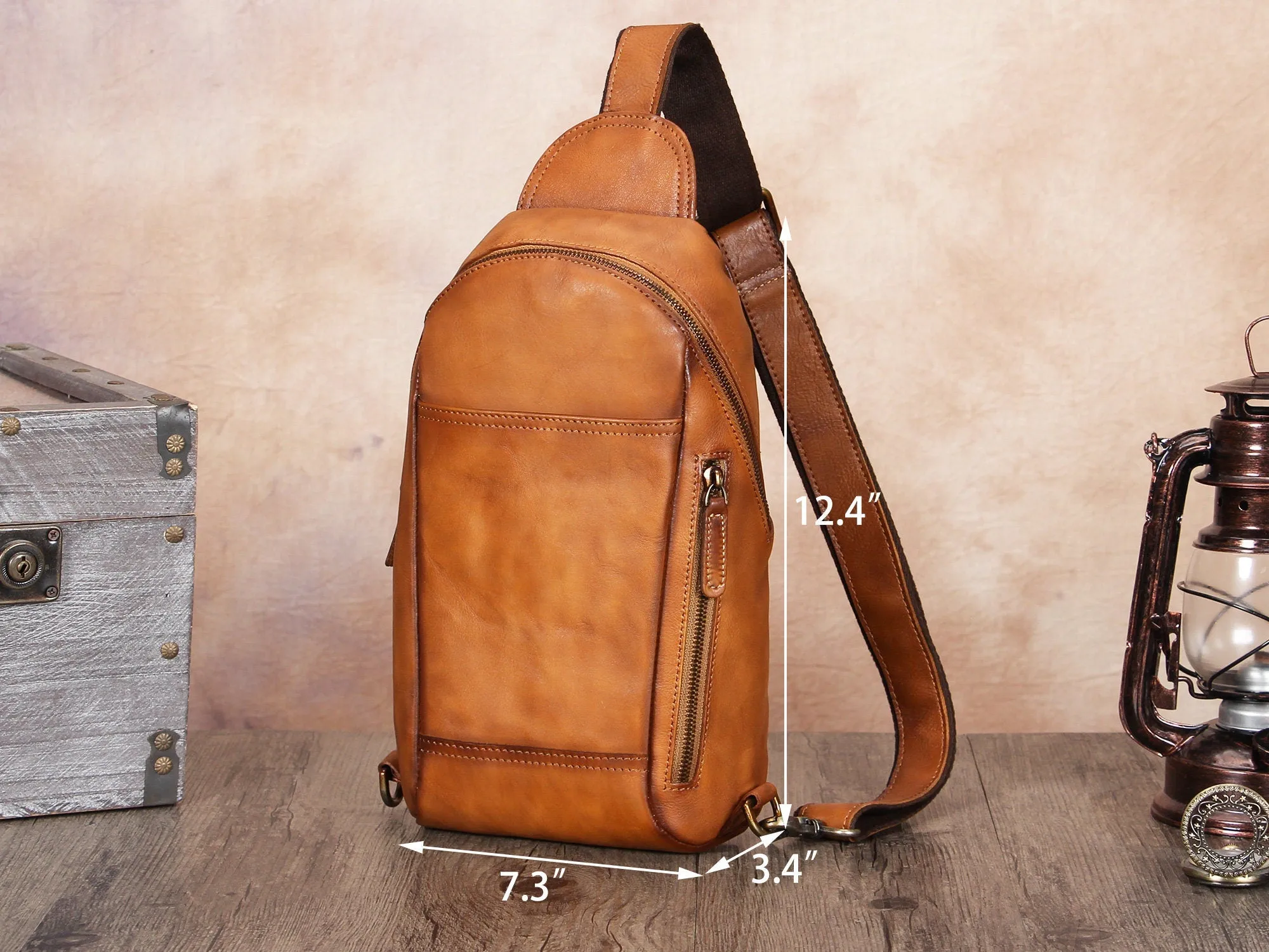 Full Grain Crossbody Chest Leather Sling Bag