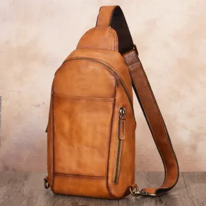 Full Grain Crossbody Chest Leather Sling Bag