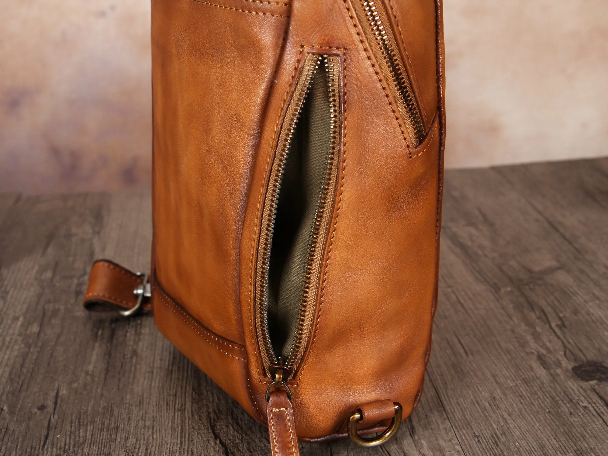 Full Grain Crossbody Chest Leather Sling Bag