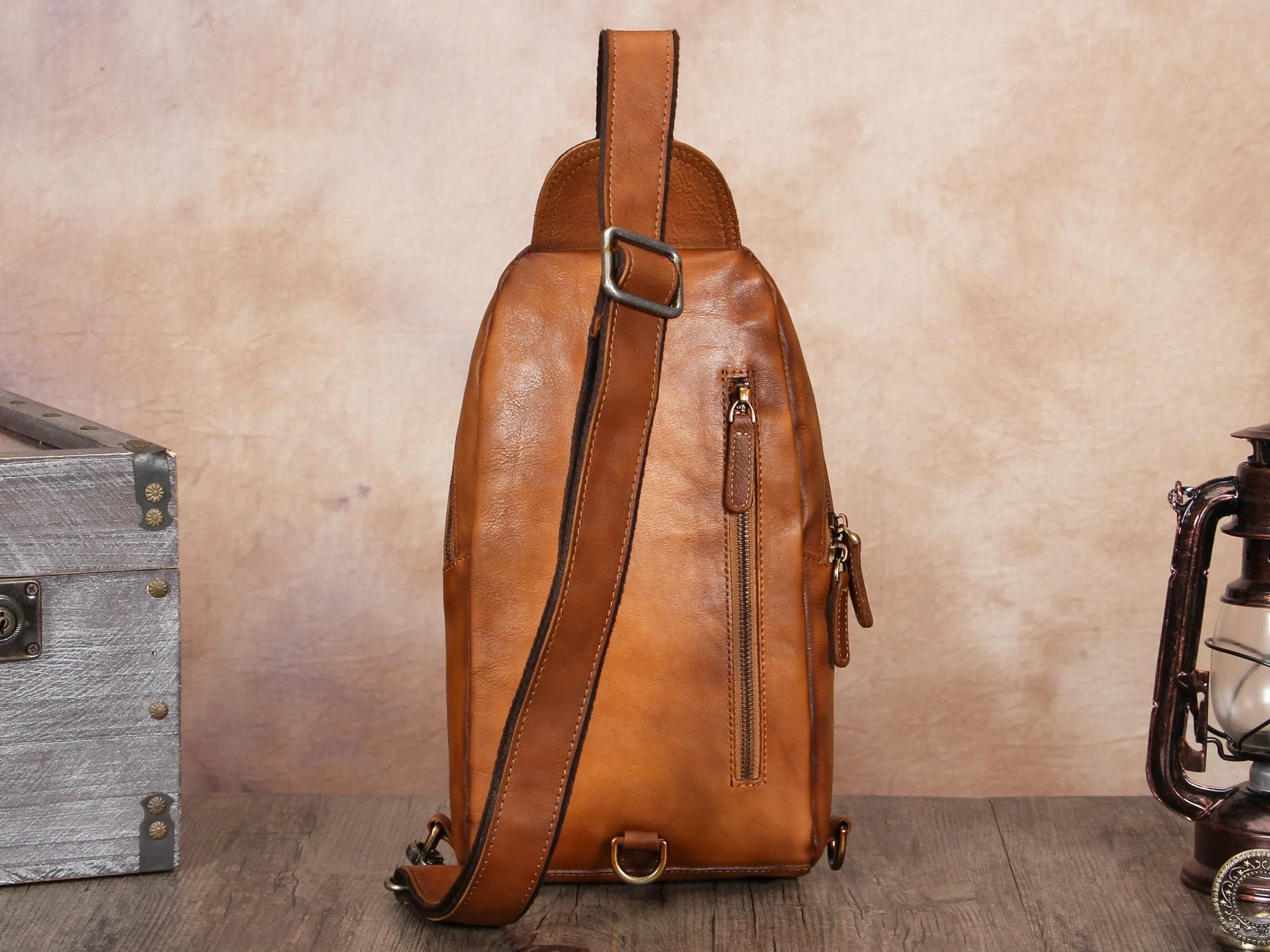 Full Grain Crossbody Chest Leather Sling Bag