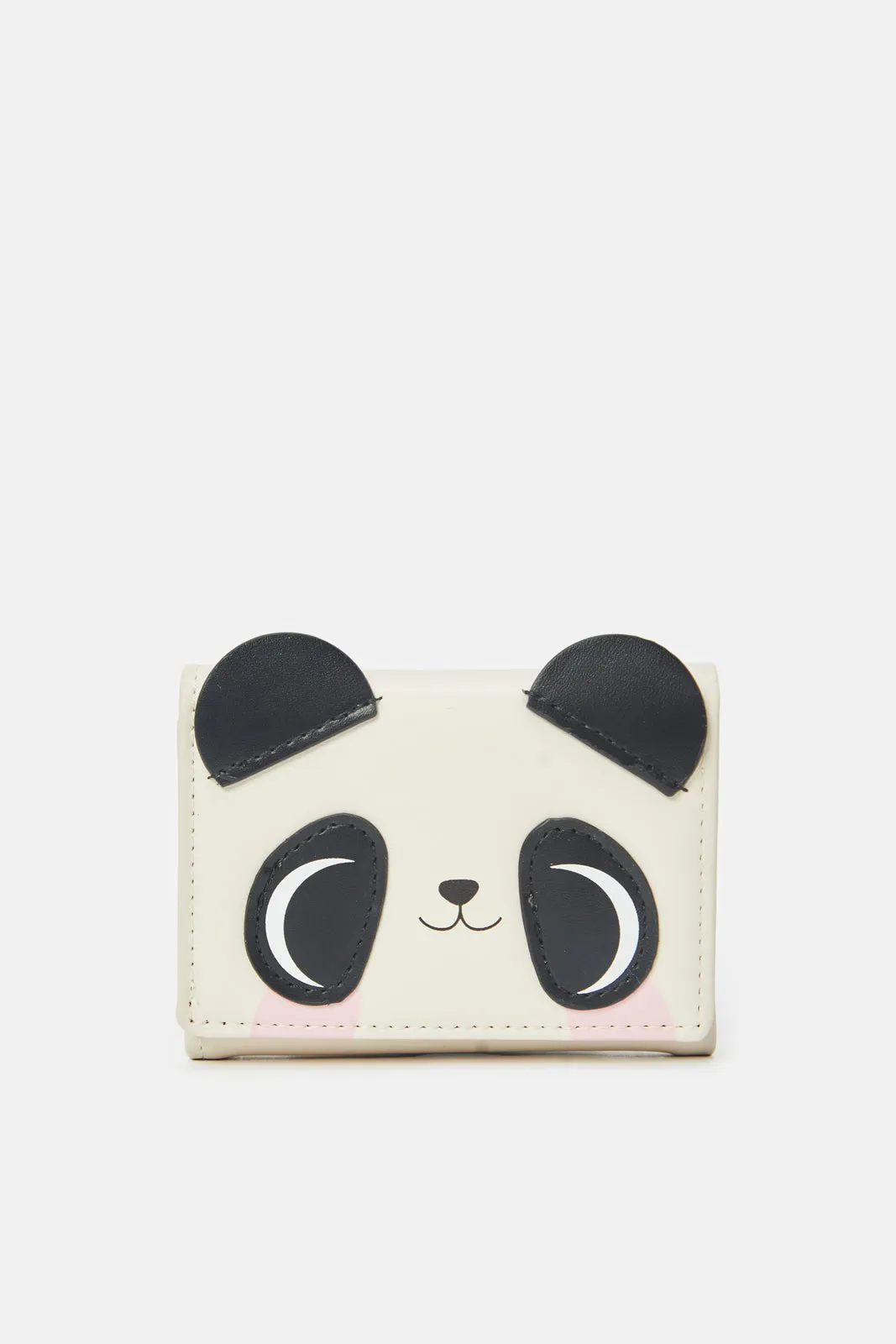 Girls Beige Panda Printed Purse