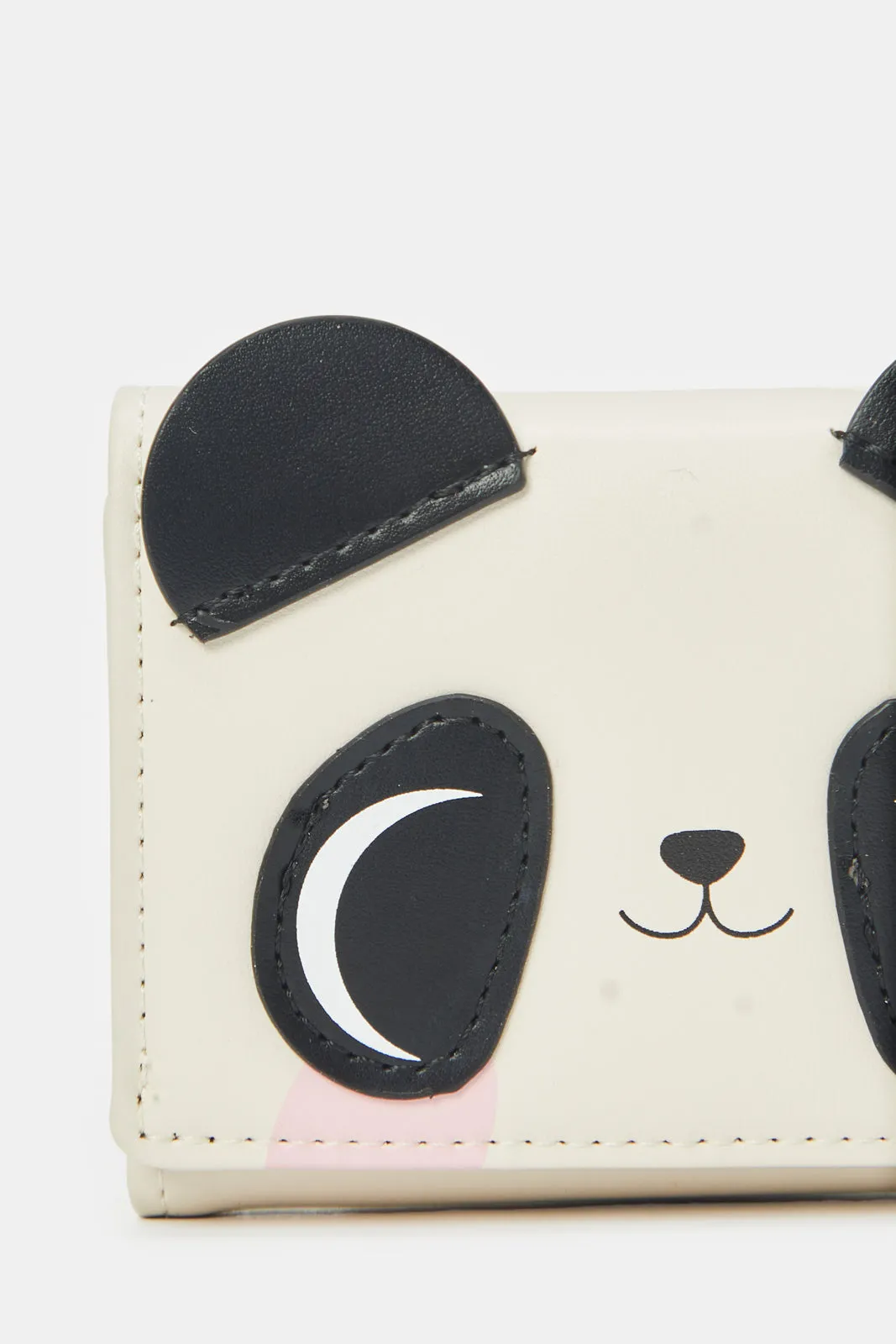 Girls Beige Panda Printed Purse