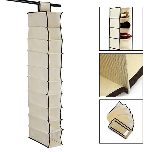 Hanging Shoe & Clothes Storage 10-Division 15x28x120cm