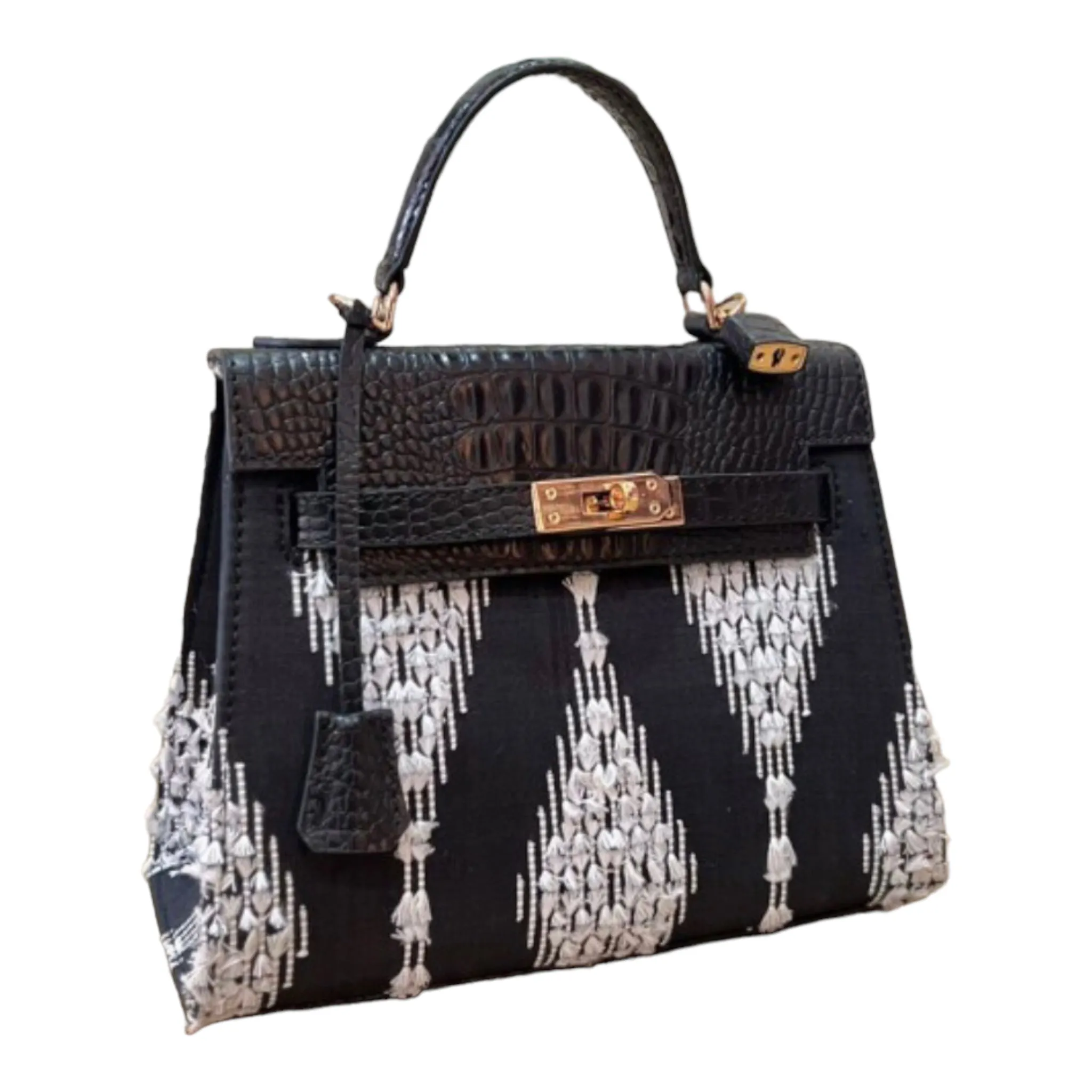 Inabel Croco Leather Kelly Bag