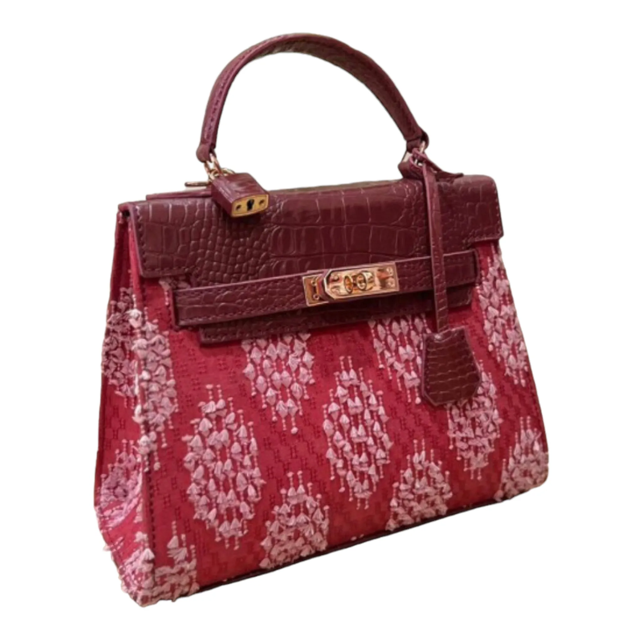 Inabel Croco Leather Kelly Bag