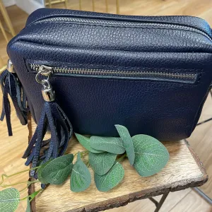 Isla Soft Leather Handbag - Navy