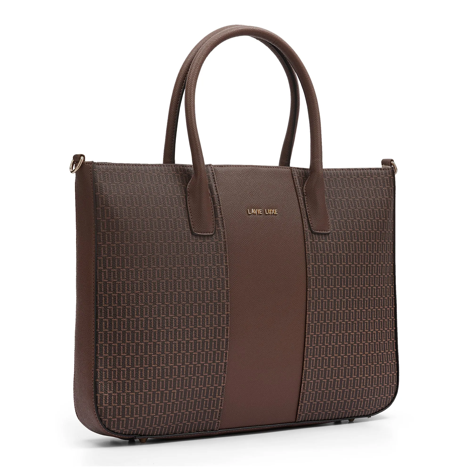 Lavie Luxe Mono Raily Pro Choco Large Women's Handbag