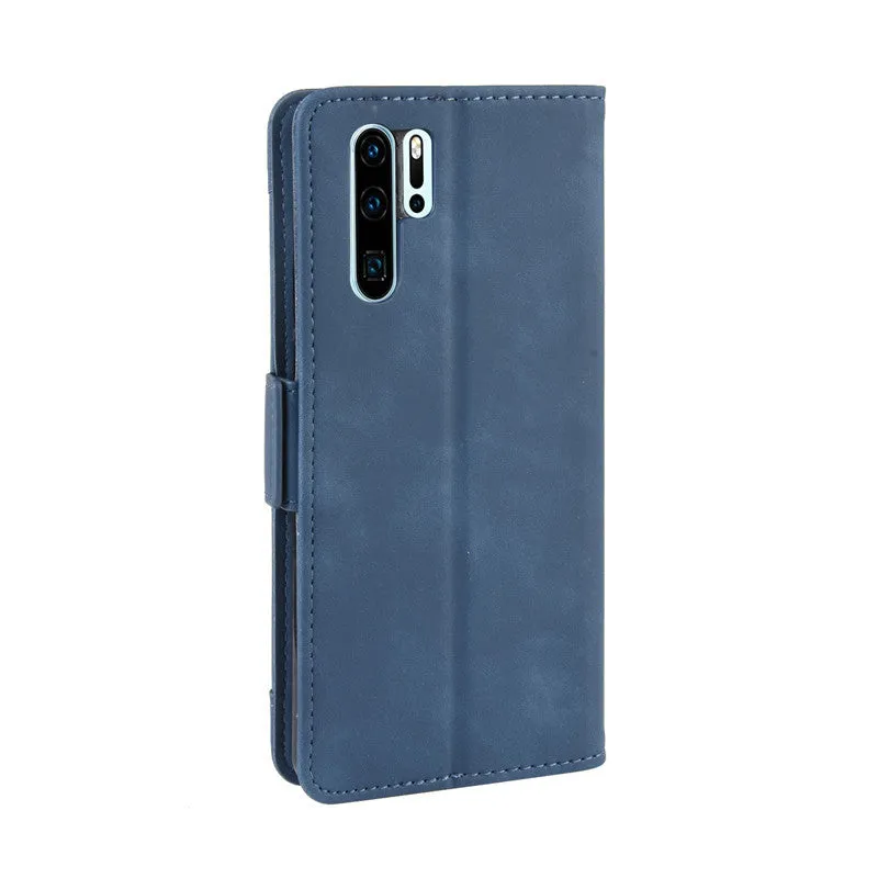 Leather phone case is suitable for Huawei P30 Pro card slot flip protective case Black