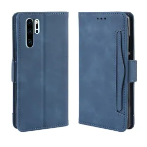 Leather phone case is suitable for Huawei P30 Pro card slot flip protective case Black