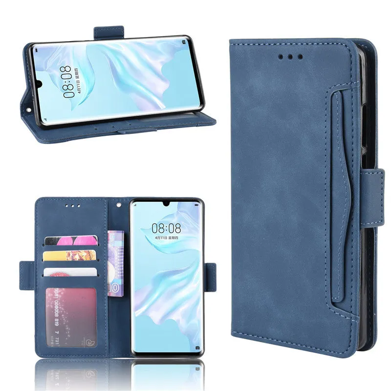 Leather phone case is suitable for Huawei P30 Pro card slot flip protective case Black