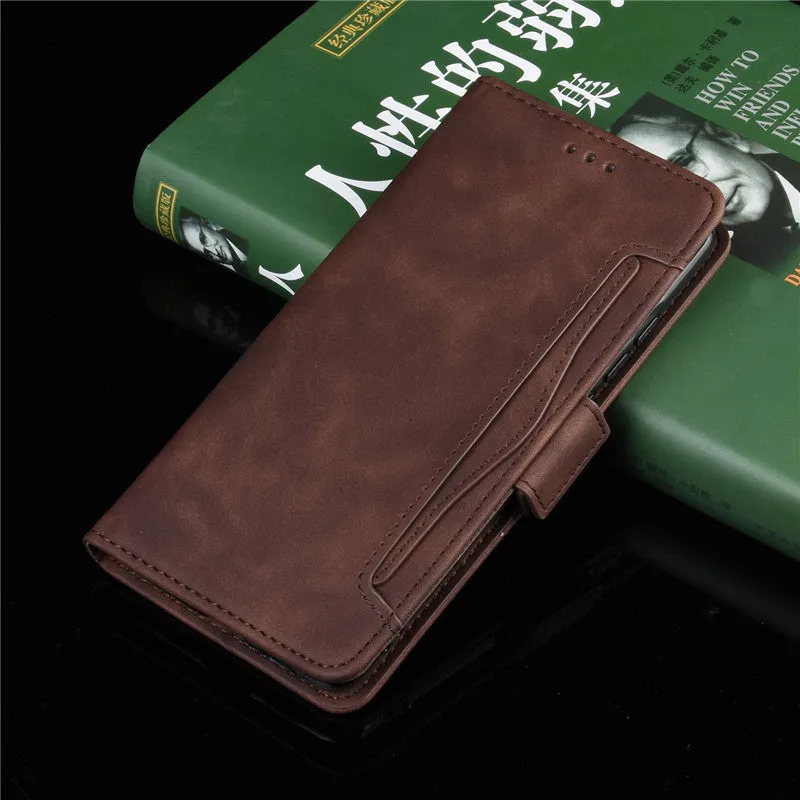 Leather phone case is suitable for Huawei P30 Pro card slot flip protective case Black