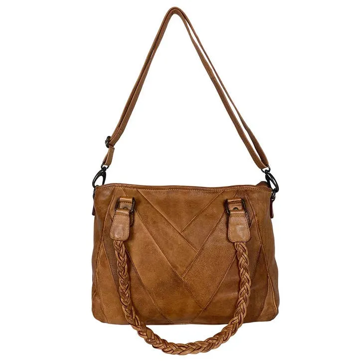 Lisa Ladies Washed Leather Shoulder Handbag