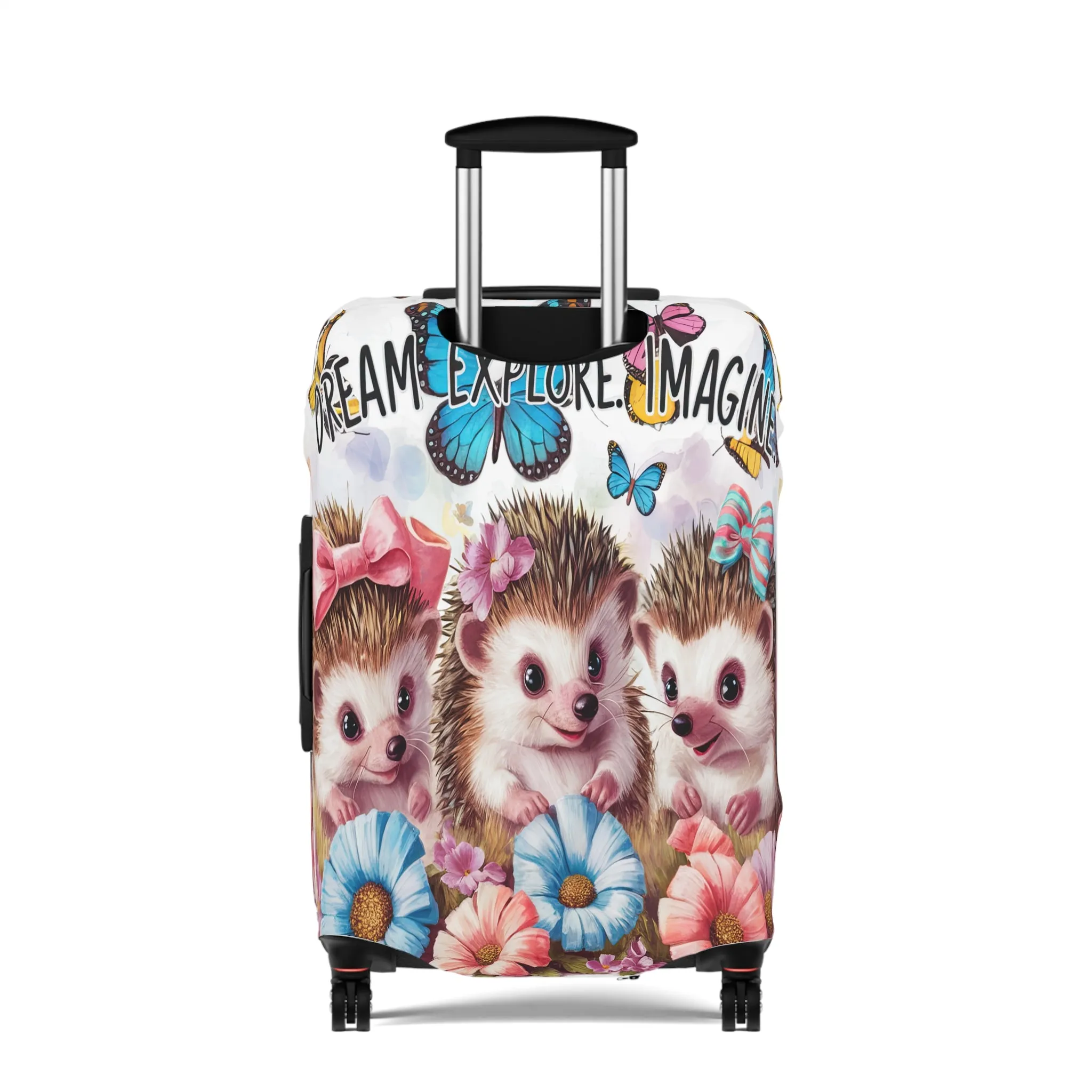 Luggage Cover, Cute Hedgehogs, Dream, Explore, Imagine, awd-1649