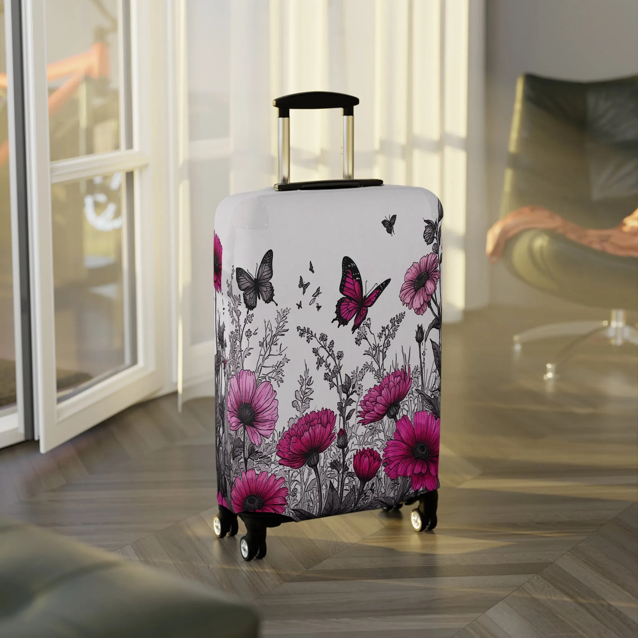 Luggage Cover, Floral and Butterflies, awd-1743