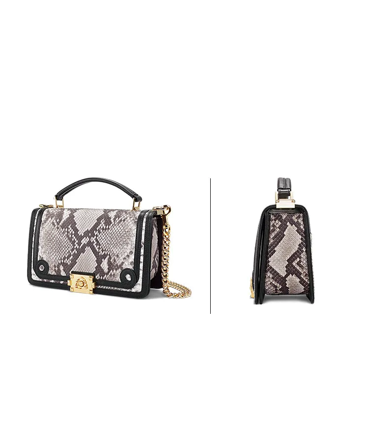 Luxury gete new  Python skin  Female bag  little fragrance women chain package